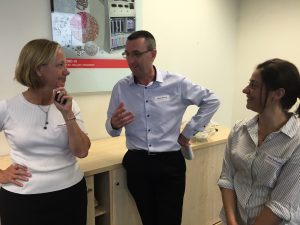 Cheryl Jekiel (left) discussing the finer points of Lean Leadership with Kevin Bennett and Vicky Schembri from the Best Practice Network