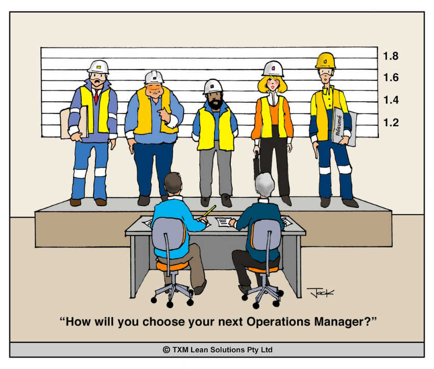 selecting and operations manager cartoon