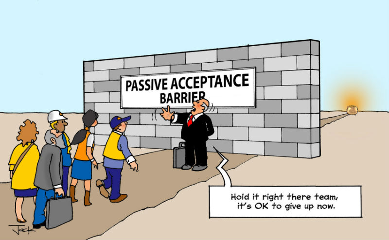 Passive acceptance Lean culture cartoon